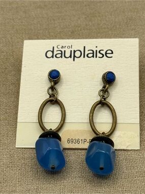 Carol Dauplaise Blue Drop Dangle Earrings